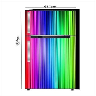 RubyDecor Vinyl Fridge Sticker | Fridge Door Stickers | Double Door Fridge Stickers | Refrigerators Sticker | Fridge Wrap | Fridge Wallpaper Double Door Waterproof 161x52 cm PVC Vinyl Kitchen Decor