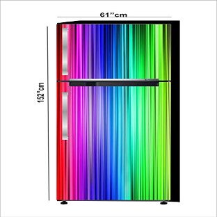 RubyDecor Vinyl Fridge Sticker | Fridge Door Stickers | Double Door Fridge Stickers | Refrigerators Sticker | Fridge Wrap | Fridge Wallpaper Double Door Waterproof 161x52 cm PVC Vinyl Kitchen Decor