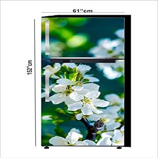 RubyDecor Vinyl Fridge Sticker | Fridge Door Stickers | Double Door Fridge Stickers | Refrigerators Sticker | Fridge Wrap | Fridge Wallpaper Double Door Waterproof 161x52 cm PVC Vinyl Kitchen Decor
