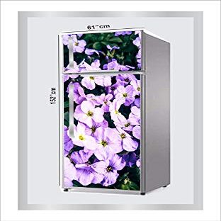 RubyDecor Vinyl Fridge Sticker | Fridge Door Stickers | Double Door Fridge Stickers | Refrigerators Sticker | Fridge Wrap | Fridge Wallpaper Double Door Waterproof 161x52 cm PVC Vinyl Kitchen Decor