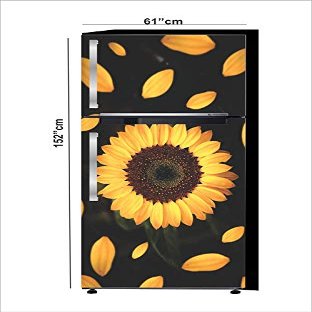 RubyDecor Vinyl Fridge Sticker | Fridge Door Stickers | Double Door Fridge Stickers | Refrigerators Sticker | Fridge Wrap | Fridge Wallpaper Double Door Waterproof 161x52 cm PVC Vinyl Kitchen Decor