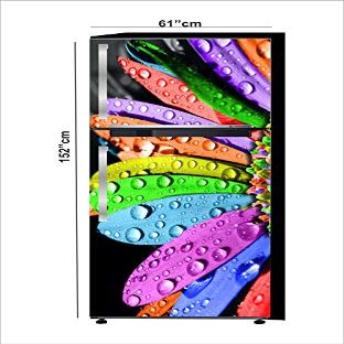 RubyDecor Vinyl Fridge Sticker | Fridge Door Stickers | Double Door Fridge Stickers | Refrigerators Sticker | Fridge Wrap | Fridge Wallpaper Double Door Waterproof 161x52 cm PVC Vinyl Kitchen Decor