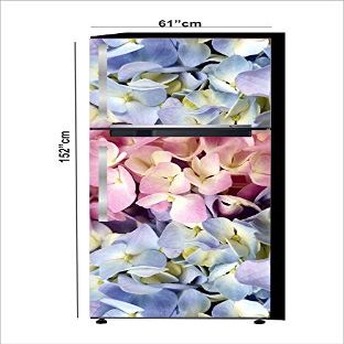 RubyDecor Vinyl Fridge Sticker | Fridge Door Stickers | Double Door Fridge Stickers | Refrigerators Sticker | Fridge Wrap | Fridge Wallpaper Double Door Waterproof 161x52 cm PVC Vinyl Kitchen Decor