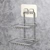 KENAYO ENTERPRISE Wall Mounted Double Layer soap Dish Holder Stainless Steel Wall Hanging Soap Storage Rack for Kitchen Bathroom (Silver) view 4