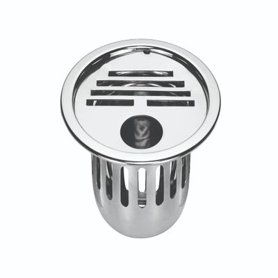 CHILLY-S Cockroach Trap Round Gypsy Classic with Waste Pipe Hole For Kitchen Sinks and Wash Basins (Stainless Steel AISI 304 (18/8) Floor Drain Cover/Jali/Grating 127mm X 127mm (5")