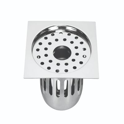 CHILLY-S Cockroach Trap Square Gypsy Flat Cut King with Waste Pipe Hole For Kitchen Sinks and Wash Stainless Steel Floor Drain Cover/Jali/Grating (Stainless Steel, (127mm X 127mm - 5")