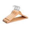 Golden Bird Solid Wooden Finished Wooden Hanger with 360 Swivel Hook and Precisely Cut Notches for Camisole, Jacket,Suit.Coat, Pant, Dress Clothes Hangers,etc (Beige) (4) view 1