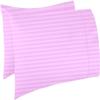 Texlux Cotton Luxurious Striped 2 Piece Sateen Pillow Cover Set, Standard Size, 17 inch x 27 inch- Pink view 1