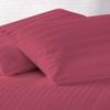 Texlux Cotton Luxurious Striped 2 Piece Sateen Pillow Cover Set, Standard Size, 17 inch x 27 inch- Maroon view 2