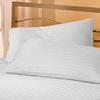 Texlux Cotton Luxurious Striped 2 Piece Sateen Pillow Cover Set, Standard Size, 17 inch x 27 inch- White view 1
