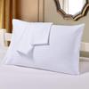 Texlux Cotton Luxurious Striped 2 Piece Sateen Pillow Cover Set, Standard Size, 17 inch x 27 inch- White view 2