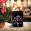 FirseBUY Funny Queens Born in March Quotes Printed Black Ceramic Coffee Mug 325 ML view 3
