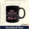 FirseBUY Funny Queens Born in March Quotes Printed Black Ceramic Coffee Mug 325 ML view 4