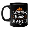 FirseBUY Legends are Born in March Funny Printed Coffee Mug, 11 Oz (Black) view 1
