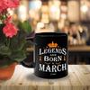 FirseBUY Legends are Born in March Funny Printed Coffee Mug, 11 Oz (Black) view 3
