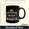 FirseBUY Legends are Born in March Funny Printed Coffee Mug, 11 Oz (Black) view 4