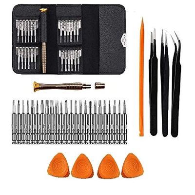 Wroughton 25 in 1 Precision Screwdriver Repair Tool Kit for Mobiles|Laptops|Electronics|Gadgets With 1 Orange Stick Spudger, 4 Mobile Openers and 3 ESD Non-Magnetic Tweezers- Straight, Flat & Curved