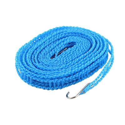 KRAFTY 5 Meters Windproof Anti Slip Clothes Washing Line Drying Nylon Rope with Hooks (Assorted)