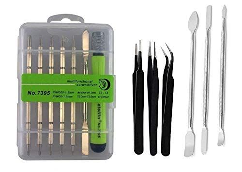 Wroughton 12 IN 1 Screwdriver Mobile repairing Tools Set for iPhone Android Mobile, Laptop, PC and MacBook Devices With 3 Pcs Steel Openers and 3 ESD Non-Magnetic Tweezers- Straight, Flat & Curved