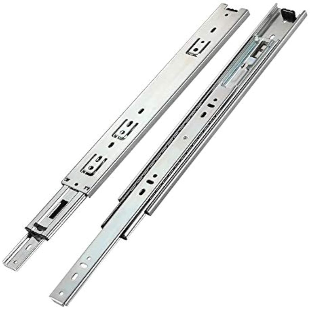 Lapo 20-Inch Heavy-Duty Mild Steel Drawer Channel Slides for Kitchen and Wardrobe - Telescopic Design, 45kg Capacity(Silver, Pack of 1 Set)