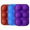 TruVeli Silicone 6 Cavity Half Circle Sphere Chocolate Mould for Chocolate, Jelly, Dome Mousse, Pudding, Handmade Soap, Cupcake Pan - Multicolor (Pack of 3) view 1