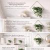 T J Hanging Planter Metal Vase & Geometric Wall Decor Container, White / Gold, 1 Pc view 2