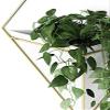 T J Hanging Planter Metal Vase & Geometric Wall Decor Container, White / Gold, 1 Pc view 3