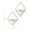T J Hanging Planter Metal Vase & Geometric Wall Decor Container, White / Gold, 1 Pc view 4