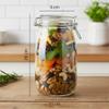 STAR WORK Glass Jars With Airtight Lids & Leak Proof Rubber Gasket,Large Wide Mouth Mason Jars With Buckle Lids For Kitchen Canisters 1500Ml,Big Glass Storage Containers (Pack Of 1,Round),Transparent view 2