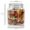 STAR WORK Glass Jars With Airtight Lids And Leak Proof Rubber Gasket,Large Wide Mouth Mason Jars With Buckle Lids For Kitchen Canisters 1500Ml,Big Glass Storage Containers (1, Square), Transparent view 2