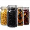 STAR WORK Glass Jars With Airtight Lids And Leak Proof Rubber Gasket,Large Wide Mouth Mason Jars With Buckle Lids For Kitchen Canisters 1500Ml,Big Glass Storage Containers (1, Square), Transparent view 3