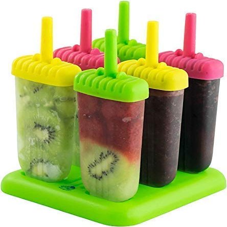 StarlineIM Ice Candy Maker Upgrade Popsicle Molds Sets, 6 Ice Pop Makers Reusable Ice Lolly Cream Mold Home-Made Popsicles Mould Tray with Stick (Plastic)