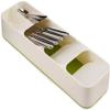 AKbha Plastic Kitchen Drawer Organizer Tray Cutlery Spoon Fork Storage Tableware Holder Rack Box Kitchen Utensil Flatware Tray 39.6 * 11 * 5.5cm (Grey and white) view 2