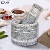 EZAHK Mortar and Pestle Set for Spices, Okhli Masher, Khalbatta, Kharal, Mixer, Natural & Traditional Grinder and Musal, Well Design for Kitchen, Home, Herb (4 in) view 2