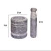 EZAHK Mortar and Pestle Set for Spices, Okhli Masher, Khalbatta, Kharal, Mixer, Natural & Traditional Grinder and Musal, Well Design for Kitchen, Home, Herb (4 in) view 3
