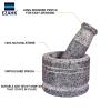 EZAHK Mortar and Pestle Set for Spices, Okhli Masher, Khalbatta, Kharal, Mixer, Natural & Traditional Grinder and Musal, Well Design for Kitchen, Home, Herb (4 in) view 4