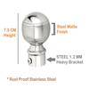 Bzcarts Best Range Collection Stainless Steel Glossy Matte Series Curtain Bracket Support 3 Set Door and Window Fitting 6 Pieces for 1 Inch Rod (6) view 2