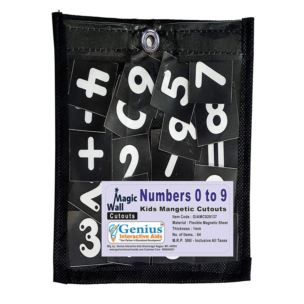 Magnetic Cutouts, Fridge Magnets, for Any Metal Surface, HD Eco Solvent Printed on 1mm Vinyl Flexible Magnetic Sheet (Numbers 0 to 9)