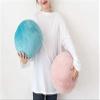 Peach Cuddle Ball Shaped Velvet Cushion/Throw Pillow (16x16 inch, Jade Green) view 3