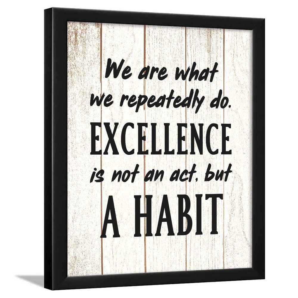 Chaka Chaundh Motivational Quotes Wall Frame (13.5 X 10.5 Inches, White Wood Vintage)