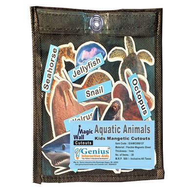 Magnetic Cutouts, Fridge Magnets, for Any Metal Surface, HD Eco Solvent Printed on 1mm Vinyl Flexible Magnetic Sheet (Aquatic Animals)