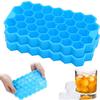 SZ SAMEZONE Rubber Flexible Silicone Honeycomb Shape 37 Cavity Ice Cube Trays for Freezer (Multicolor) - Pack of 2 view 2