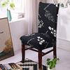 Styleys Elastic Classic Chair Cover Stretch Removable Washable Short Dining Chair Cover Protector Seat Slipcover (Chair Cover, SLMC162 Black/White Bud) ,Polyester;Polyester Blend view 2