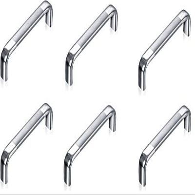 Galaxy Hardware Oval D Drawer/Cabinet Handles/Pull Handle/Drawer Handle (Pack of 6) (6" inch)(Silver)