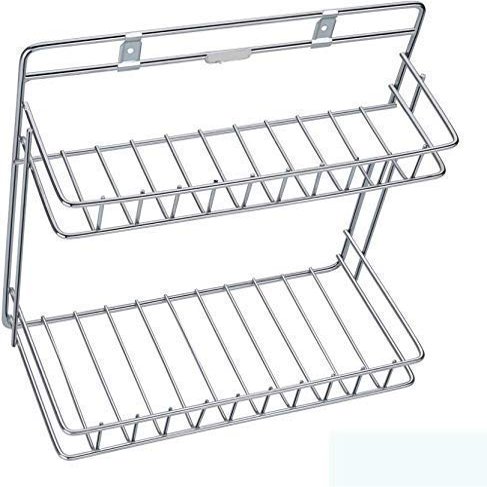 2heet HEET Wall Mountable Detergent Holder/Bathroom Rack/Multipurpose Stand Kitchen Rack Stainless Steel Wall Shelf (Silver)