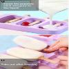 HEET Ice Cream Mould Popsicle, Silicone Easy Cream Ice Pop Molds Cakesicle Homemade Popsicle Wooden Sticks DIY Ice Cream, 4-Cavity view 2