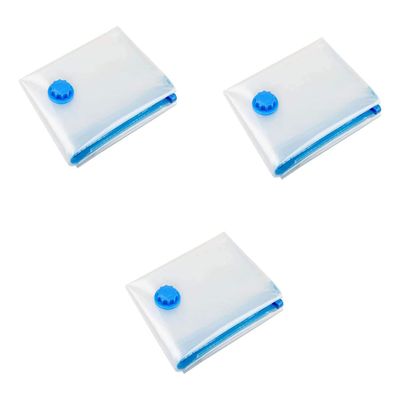 Wolblix Vacuum Storage Reusable Bags without Pump for Bedding, Comforter, Pillows, Towel, Blanket, Clothes (Set Of 3) (60 X 80)