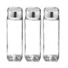 Glass Jar with Lid, Cube Glass Container for Kitchen, 350 ml, pack of 3 view 1