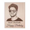 GFTBX Personalized Engraved Wooden Frame For Brother with Photo and Message (5x4 Inches, Wood), Tabletop Rectangular view 2