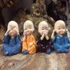 PlantaZee Polystone Baby Hat Monk Buddha Idols, Standard, Multicolour, Set of 4 view 2